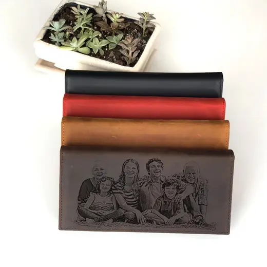 Personalized Long Leather Wallet